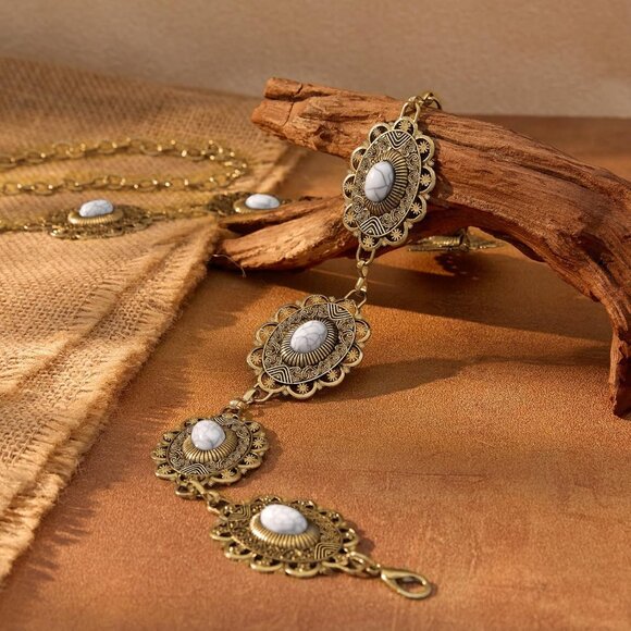 Women Boho Chain Belt Alloy Waist Accessory Adjustable for Dresses Jeans - Picture 3 of 7